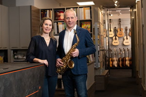 Karl und Angelika Danner mit Saxophon